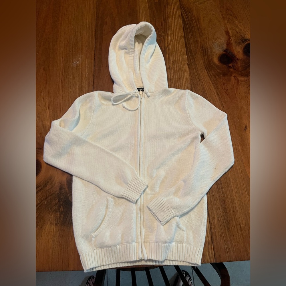 Cream Zip-Up Hoodie Brandy Melville Sweater-like Material Suze XS-S